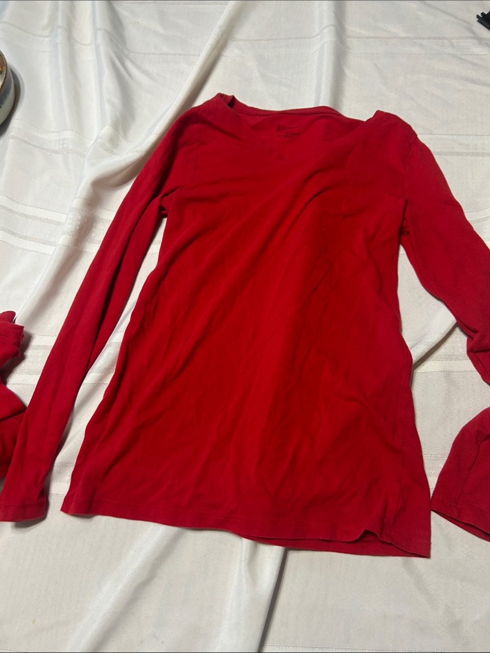 No Boundaries Red Long-Sleeve Crewneck Tee